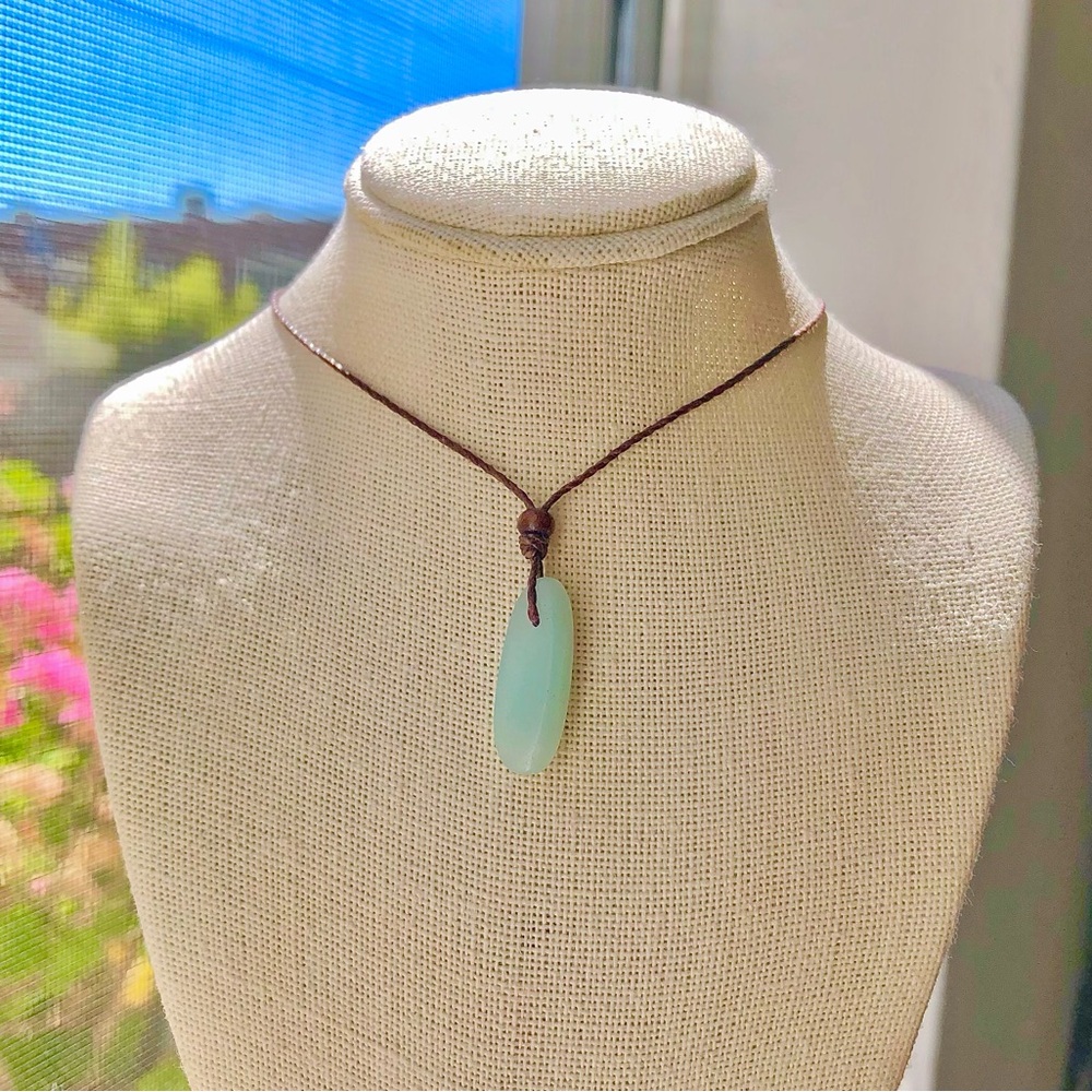 Dainty Wood x Amazonite Slab (Dark Brown) Necklace/Choker